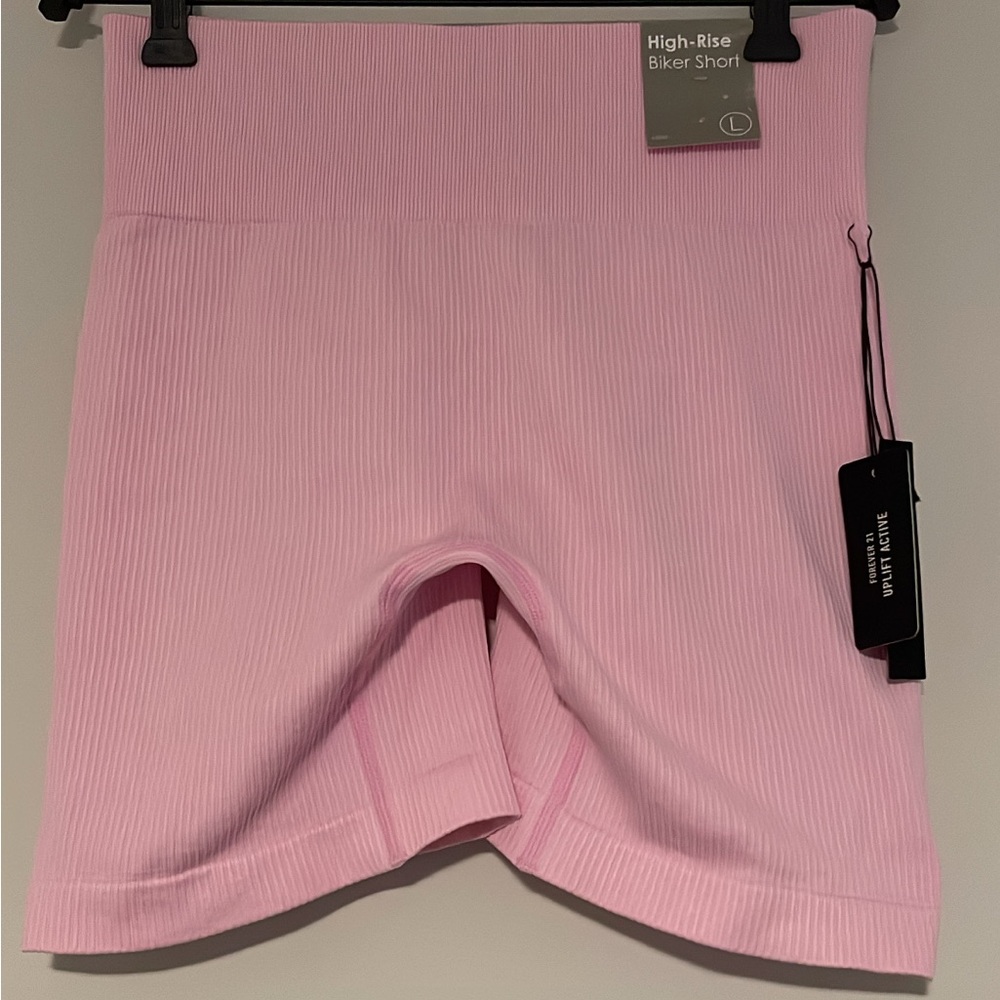 FOREVER 21 Pink High Rise Biker Shorts size L